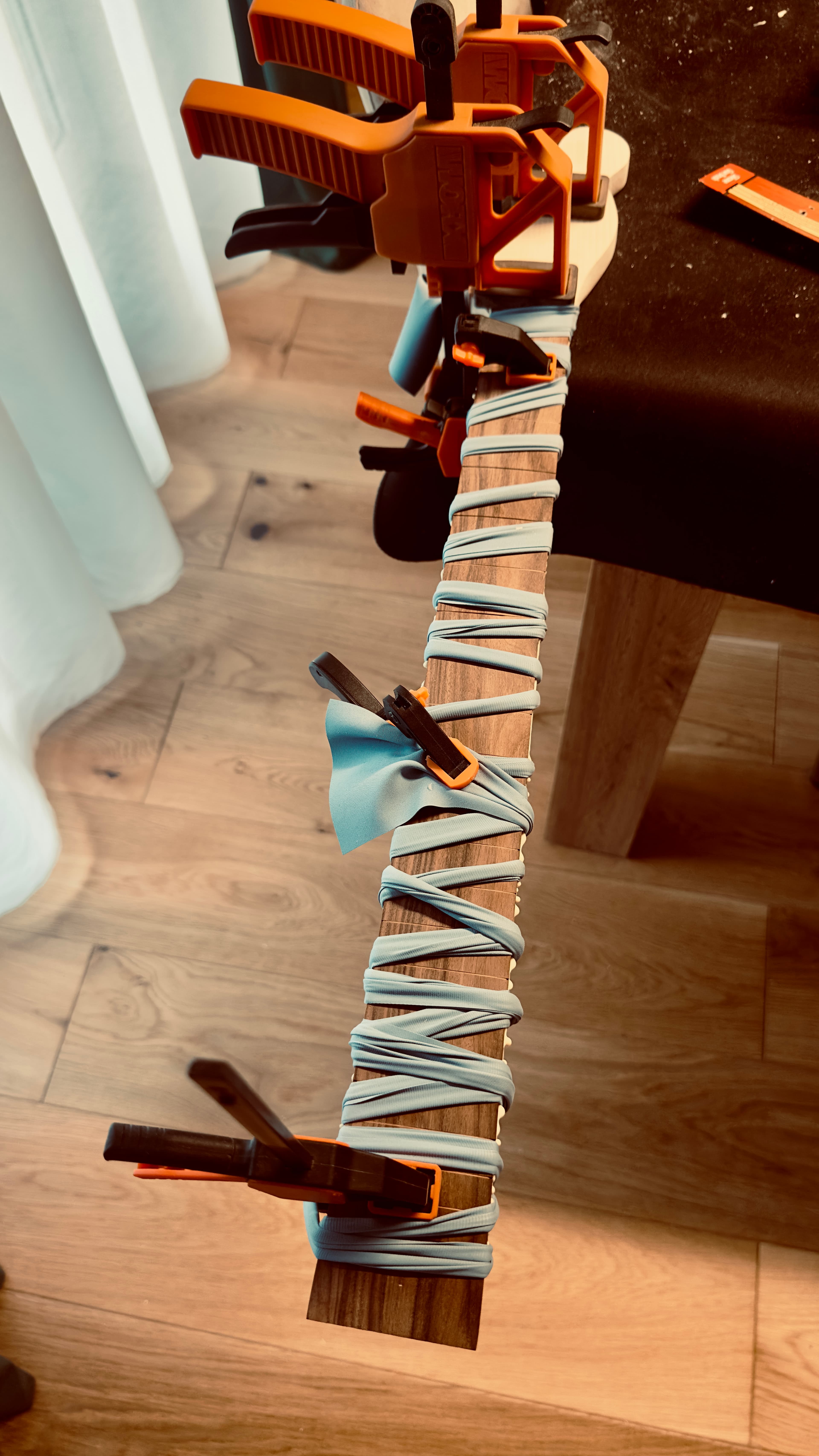 Gluing the neck