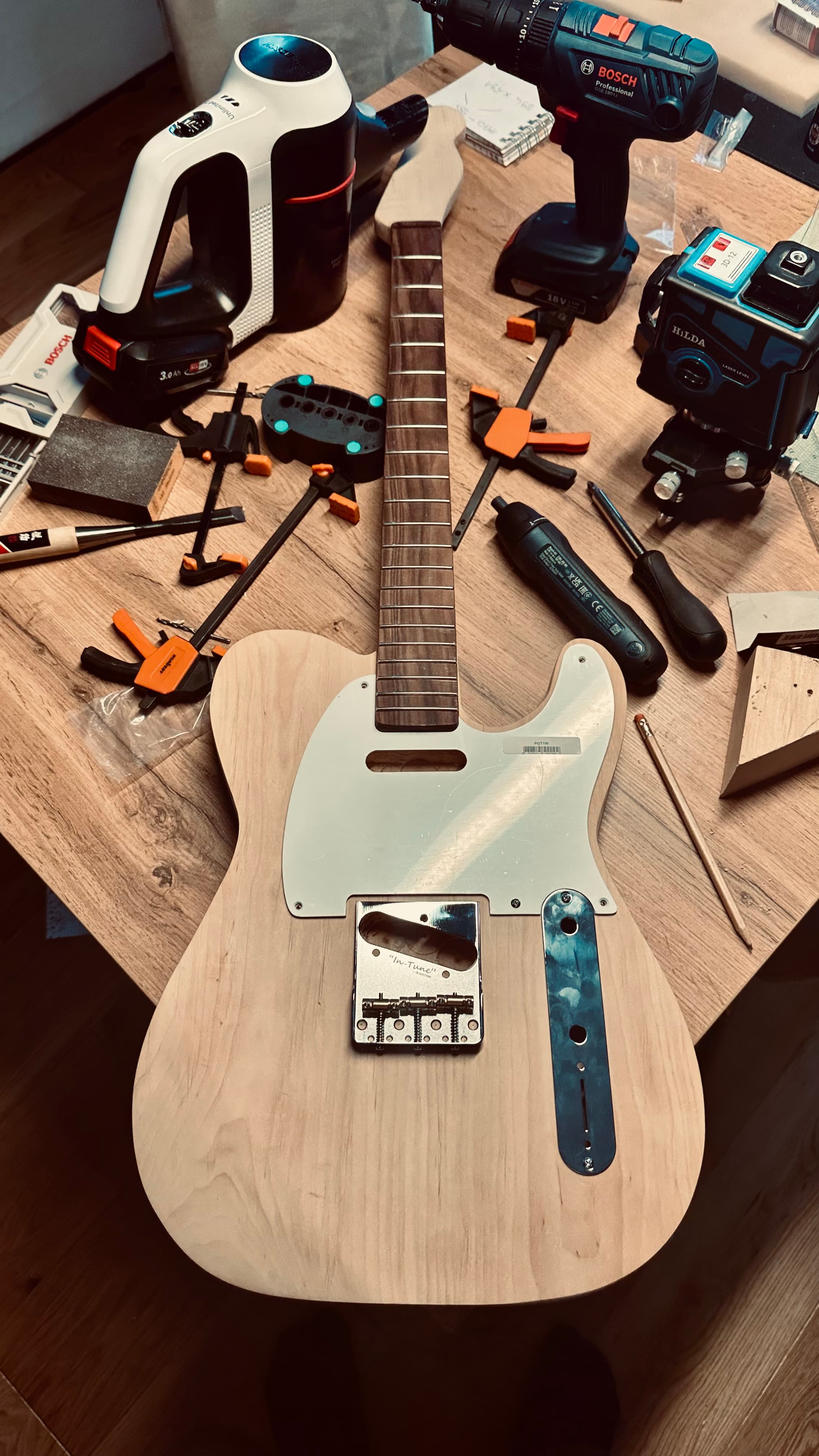Pickguard, bridge, plate