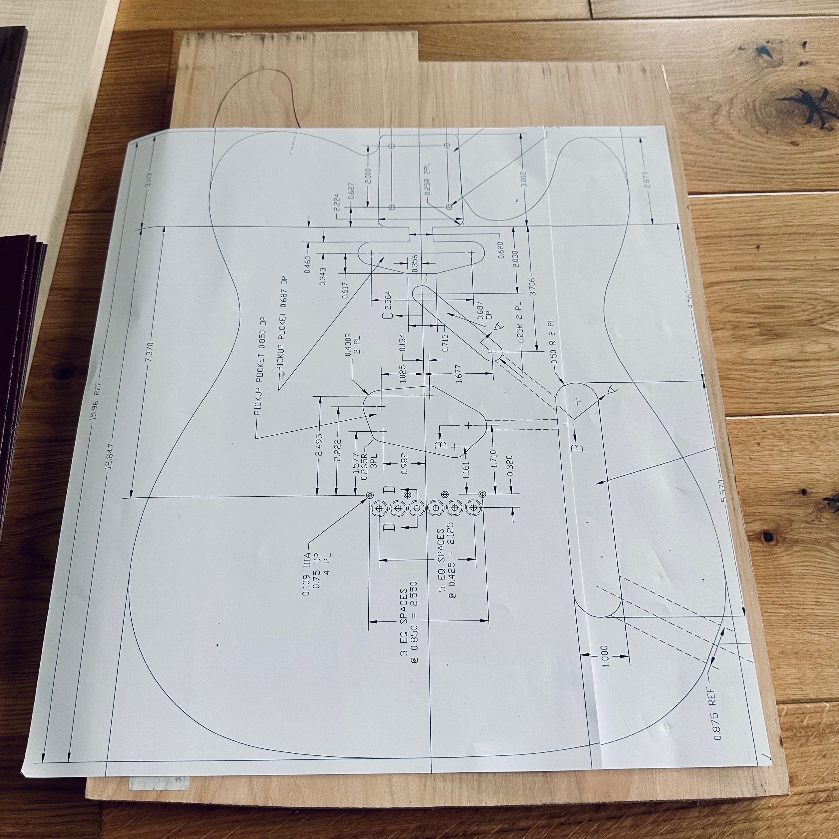 Template on the wood